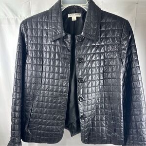 Pendleton black leather jacket, size large (0052)